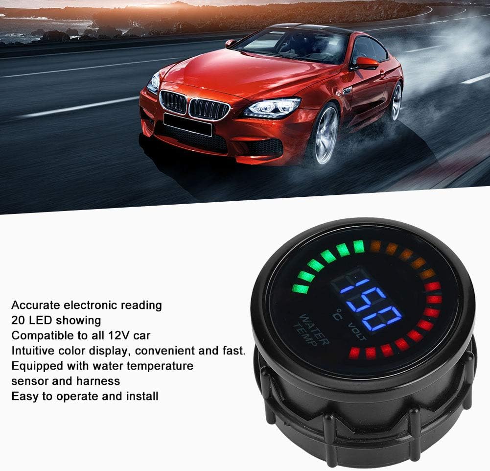 52mm/2.0in Temperaturanzeige Digitale ABS LED Wasserkühlmitteltemperaturanzeige Temperaturanzeige mi
