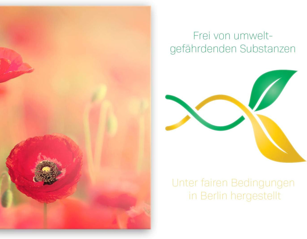 ge Bildet Bild auf Leinwand | roter Mohn in 70x50 cm als Wandbild | Wand-deko Dekoration Wohnung mod