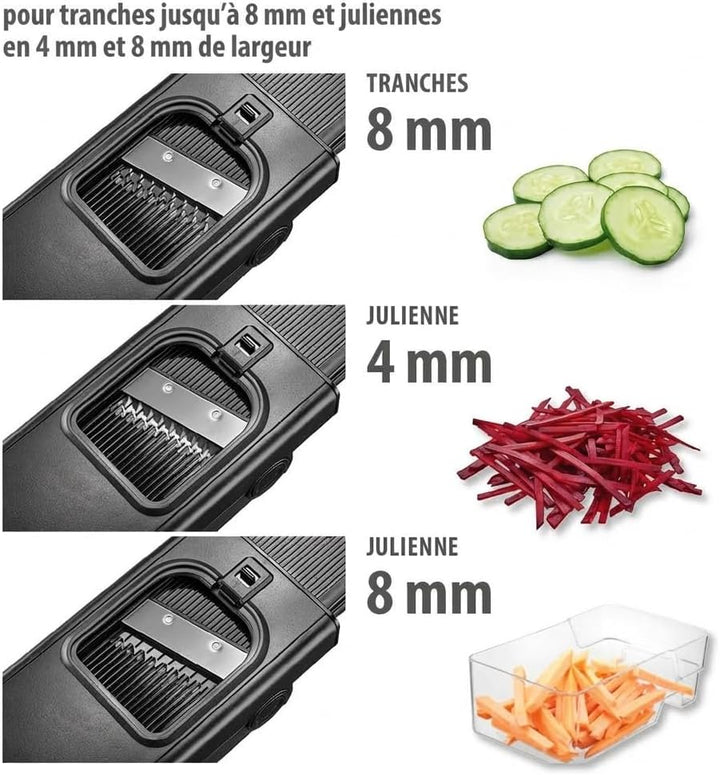 GEFU All-in-One Gemüsehobel | Für Süsskartoffeln, Gemüse & Obst bis Ø 8 cm | Mit Auffangbehälter, ve
