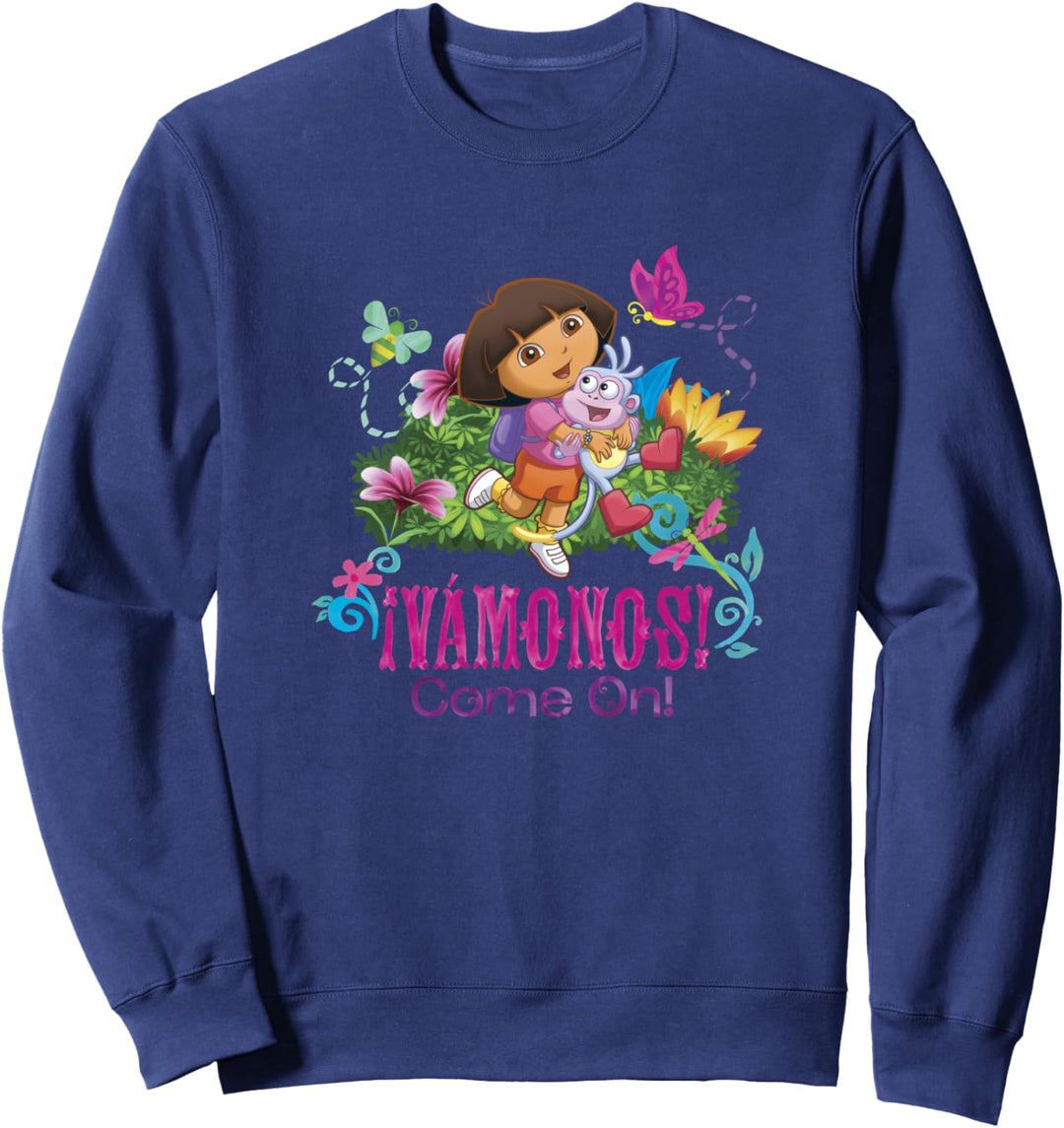 Dora the Explorer Vamanos! Dora And Boots Floral Sweatshirt