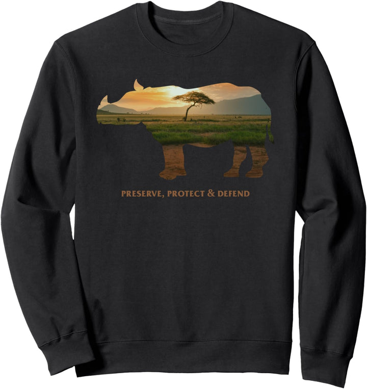 Preserve Protect Defend Klimaschutz Umweltschutz Nashorn Sweatshirt
