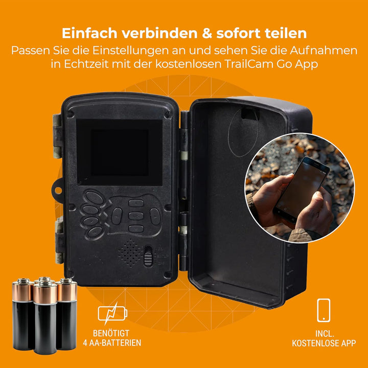 Denver WCT-8026W Digitale Wildkamera mit Wi-Fi, 48MP Foto, 4K Video, 120° Blickwinkel und IP65 Wasse