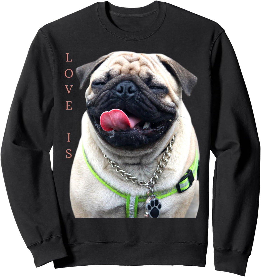 Hellbraunes Mops-Shirt für Damen und Herren, Motiv: Mops, Mutter, Vater, Leben, Tee Sweatshirt