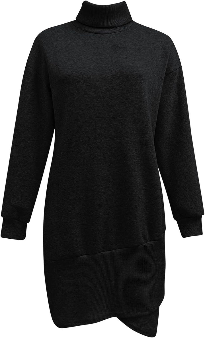 Regenbogenfisch Kostüm mit Langen Ärmeln Stehkragen, Wickelsaum, lockere -Winter-Lange Pullover-Klei