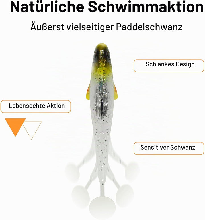 TRUSCEND Gummifische Angelköder für Forelle Zander & Barsch, Kunstköder Angelausrüstung Gummiköder A