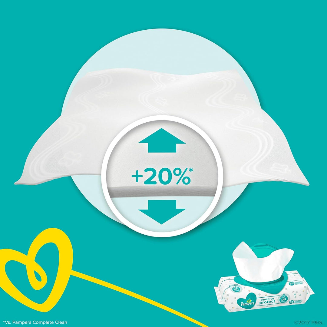 Pampers Sensitive Protect Feuchttücher, 12 Packungen (12 x 52 Stück) (Alte Version) 12 stück (1er Pa