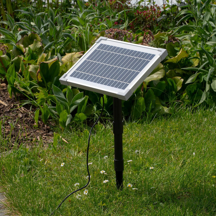 Esotec Solar Wasserspeier Set sitzender Elefant LUMI, H=17,5cm, Wasserspiel mit Teichpumpe 250l/h, S