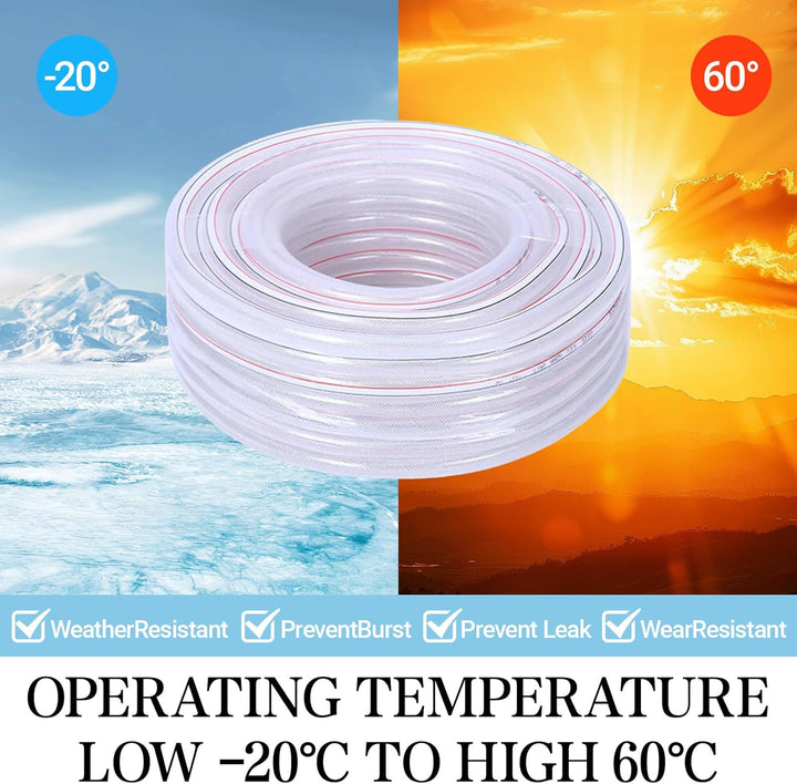 Transparenter PVC Schlauch 25x32mm, 6M, Universell passend für alle 25mm Pumpen, Trinkwasserschlauch