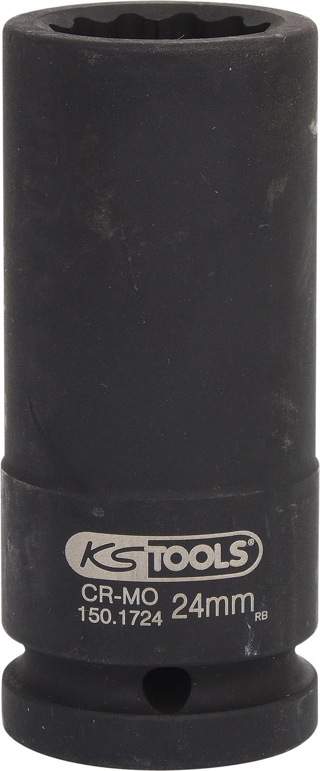KS Tools 150.1724 3/4" 12-Kant-Antriebswellen-Kraftstecknuss, lang, 24mm