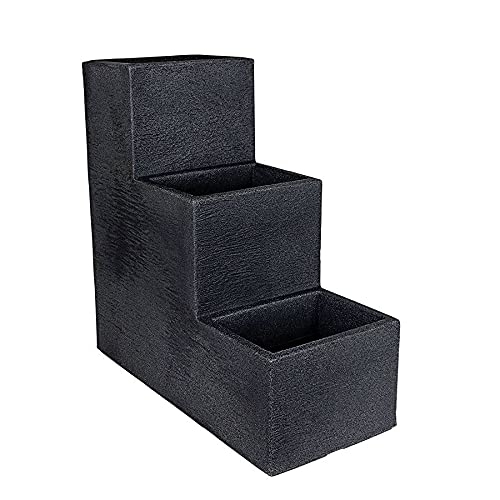 Spetebo 3er Blumentreppe anthrazit - 60x59x27 cm - XXL Kunststoff Blumenkübel Pflanztopf Pflanzkübel