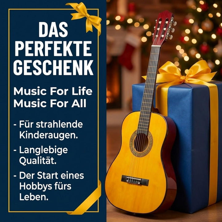 Music Alley Klassische 34-Zoll Junior-akustikgitarre für Kinder natur, natur