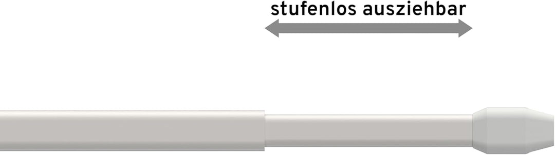 Interdeco Vitragestangen/Scheibenstangen Weiss (2 Stück), ausziehbar 100-180 cm, 100-180 cm