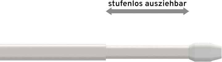 Interdeco Vitragestangen/Scheibenstangen Weiss (8 Stück), ausziehbar 80-140 cm, 80-140 cm