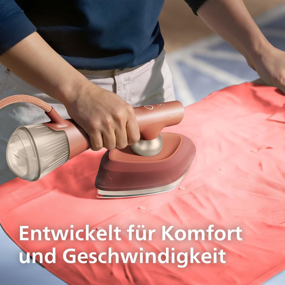 Philips OneTurn, 2-in-1 Bügeleisen & Steamer mit drehbarem Kopf, Einfach losbügeln – kein Brett, 45