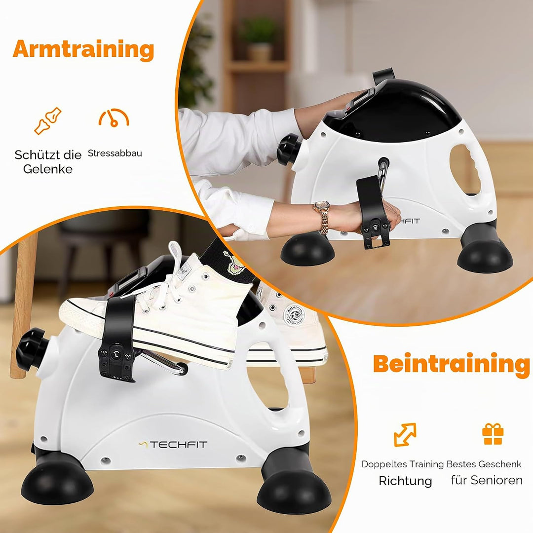 Techfit Pedal-Ausbilder, Mini-Heimtrainer für Heim und Büro, leichte Trainingsmaschine für Arme und
