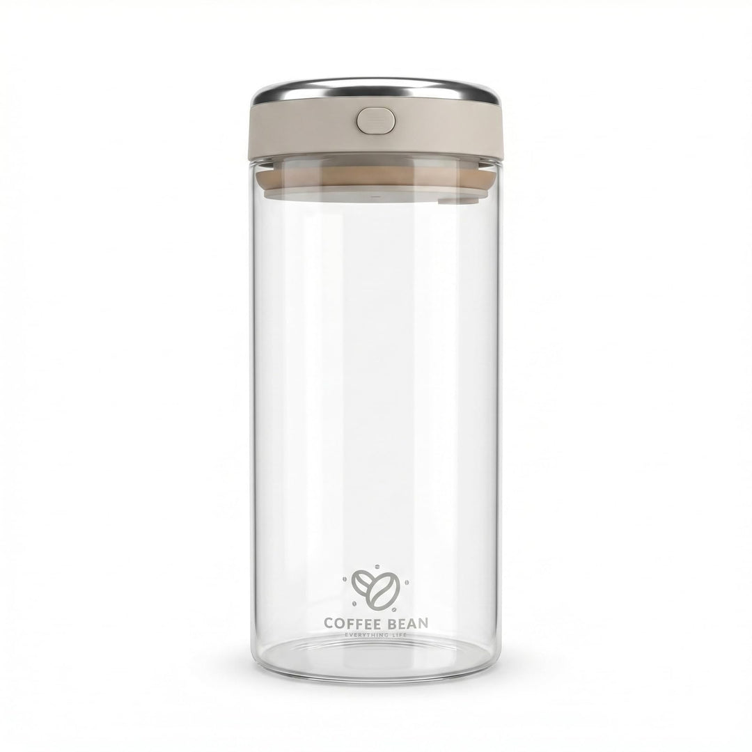 Zimoer Kaffeedose 1700ml aus Borosilikatglas – Luftdichter Vakuum Kaffeebehälter mit CO₂-Ventil, Aro