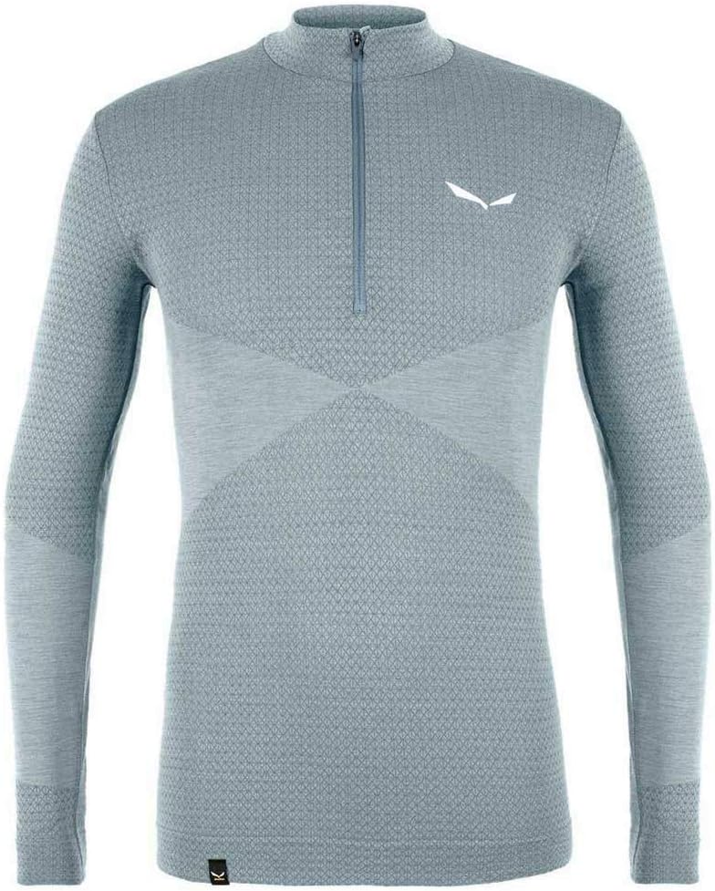 Salewa Herren Zebru Med Warm Amr M 1/2 Z Tee Blusen & T-Shirts S Flint Stone, S Flint Stone