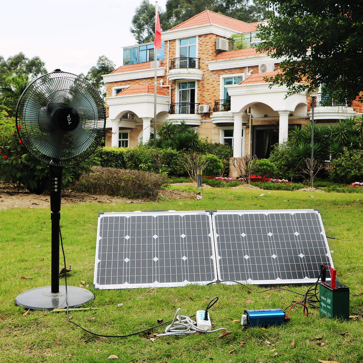 DOKIO Solarkoffer 100W mit Laderegler (2 USB-Ports) Solarpanel Faltbar für 12V Batterie Inklusive Tr