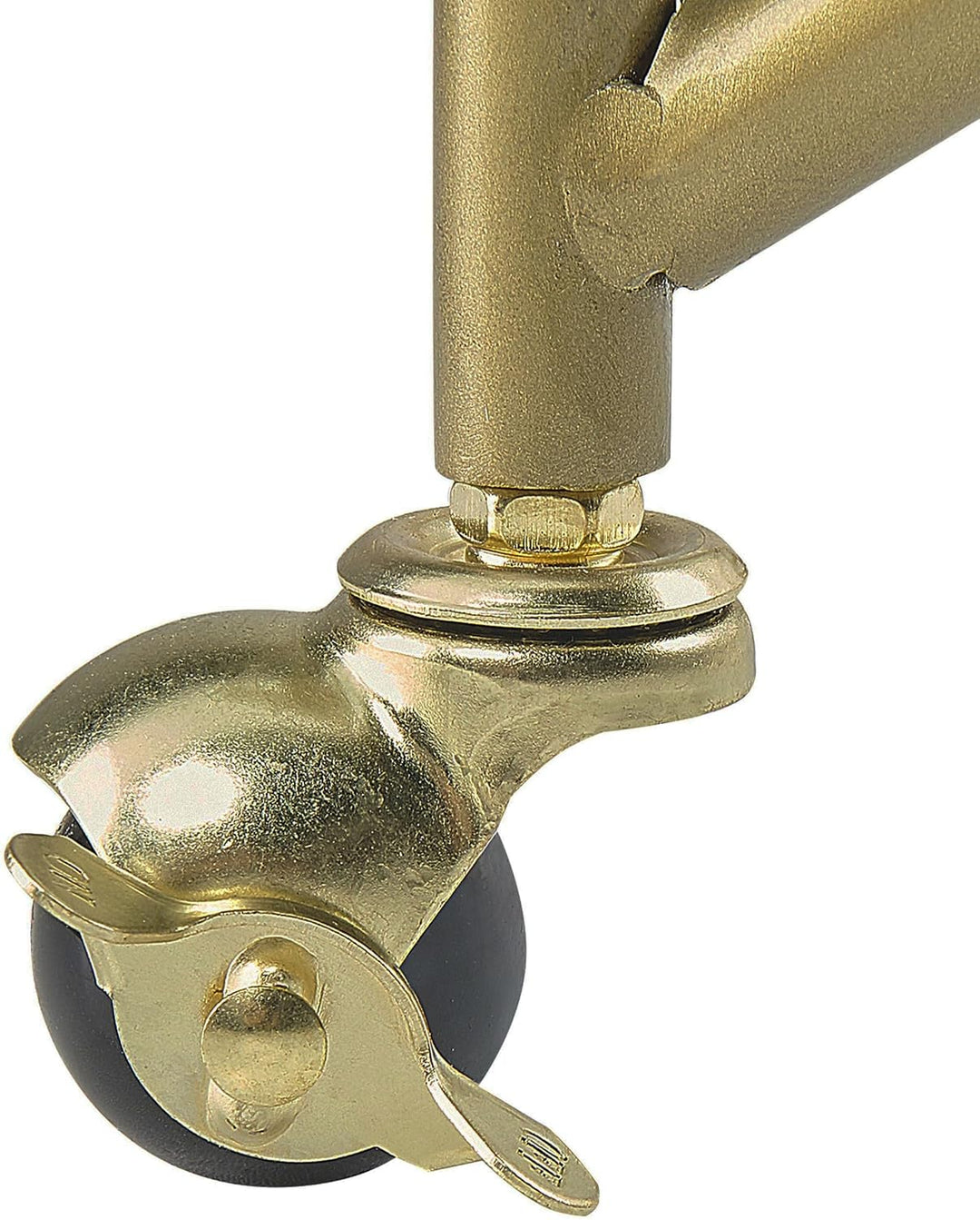 Beliani Servierwagen Glasplatte transparent/Gold mit Rollen glamourös Colton