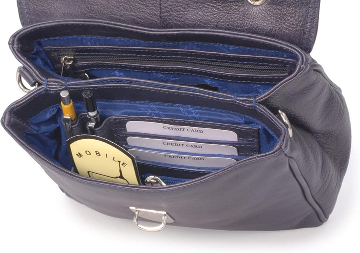Catwalk Collection Handbags - Damen Leder Umhängetasche - Crossbody Bag/Handtasche Mittelgross - Ver