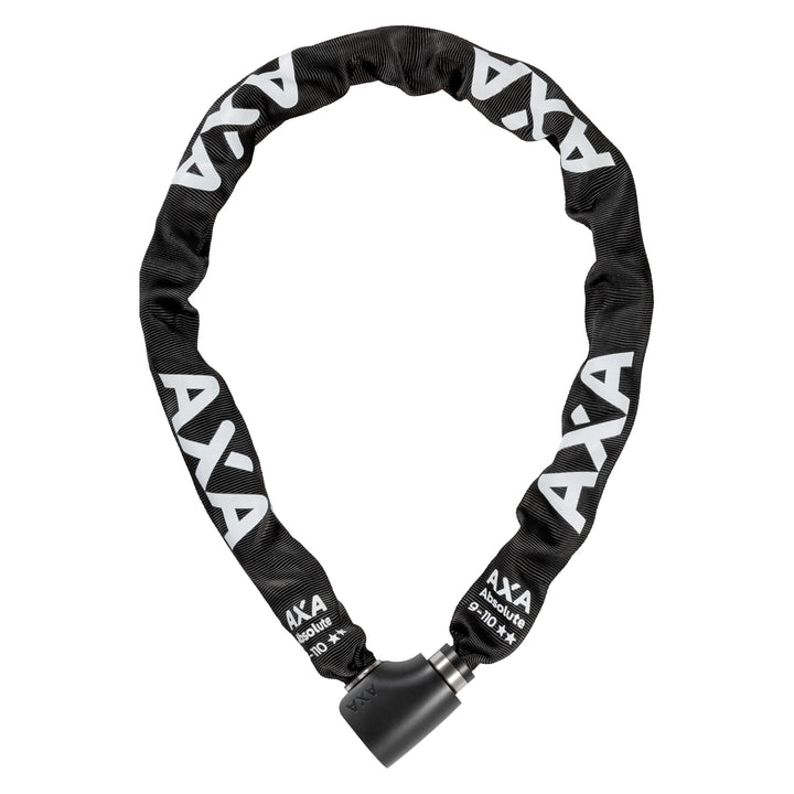 AXA Absolute 9-110 Kettenschloss, Länge 110 cm, Sicherheitsstufe 14, Stahlglieder 9 mm, Schwarze Sch