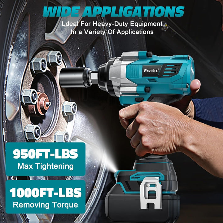 Ecarke 1400Nm Akku-Schlagschrauber, kompatibel mit Ma-kita 18V Lithium, bürstenloser 1/2 Zoll Schlag