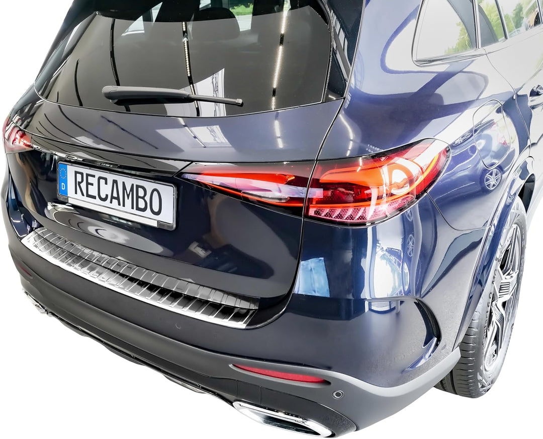 RECAMBO Ladekantenschutz Edelstahl Hochglanz poliert, Chrom Look - kompatibel für Mercedes GLC - X25