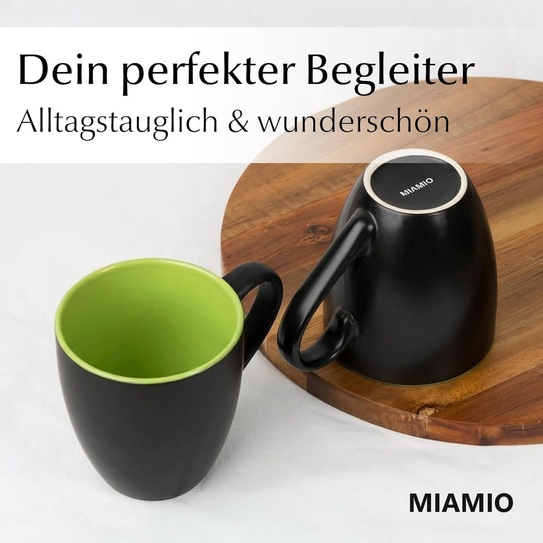 MIAMIO - 6 x 350 ml Kaffeetassen/Kaffeebecher Set - Tassen Set 6er Modern - Le Papillon Kollektion B