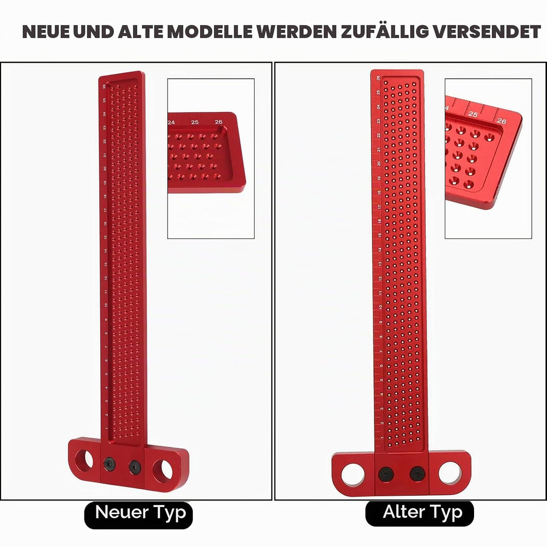 T Lineal t-förmiges Loch Messlineal Loch Holzbearbeitung Aluminium Ritznadel Holzbearbeitung Ritzwer
