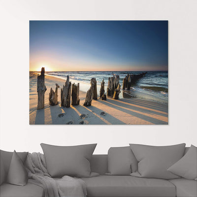 ARTland Glasbilder Wandbild Glas Bild einteilig 60x45 cm Querformat Strand Meer Ostsee Landschaft So