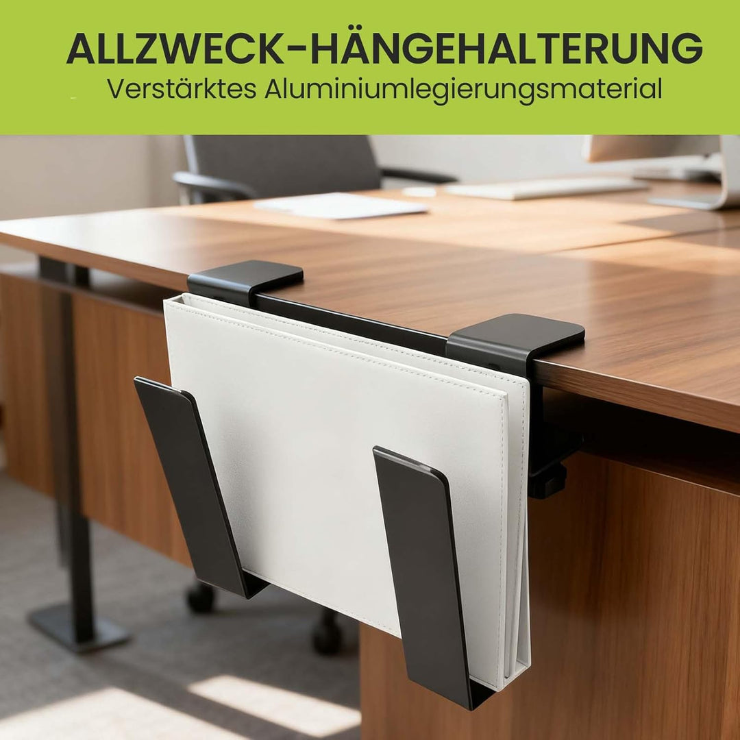Verstellbarer Laptopständer für unter den Schreibtisch, Hängeregalklemme aus Metall, bohrfreie Schre