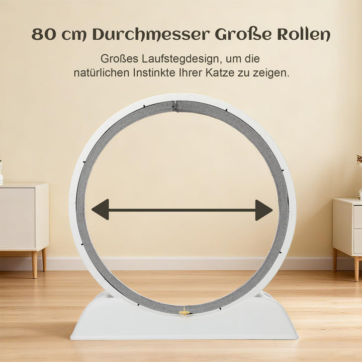 80 * 80cm Zoll Katzenräder für Indoor-Katzen, Plastik Katze Übung Laufband Rad mit Teppich Startbahn