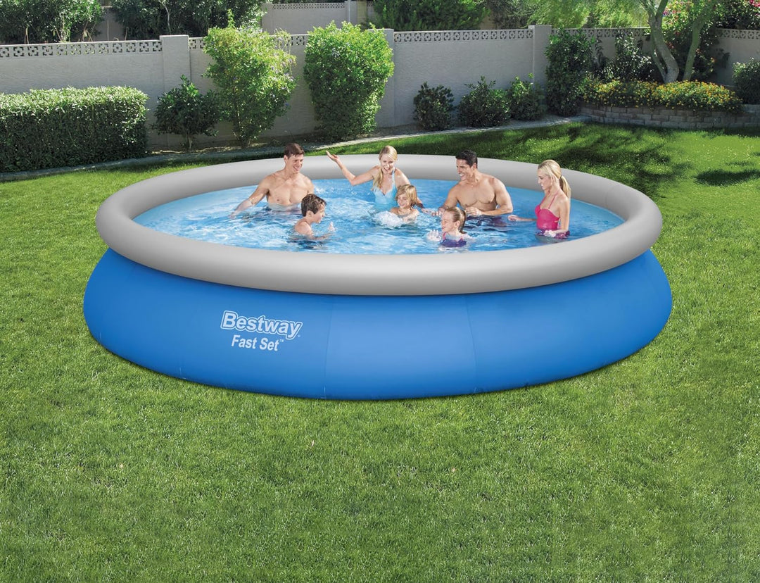 Bestway Fast Set™ Pool, 457 x 84 cm, Set mit Filterpumpe, rund, blau, 457 x 84 cm