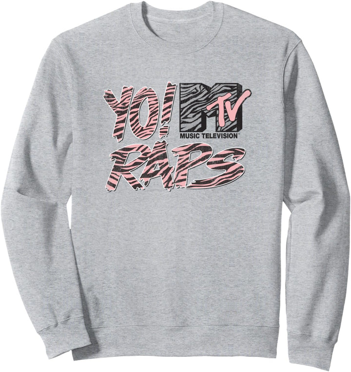 MTV Yo Raps Pink Zebra Pattern Sweatshirt