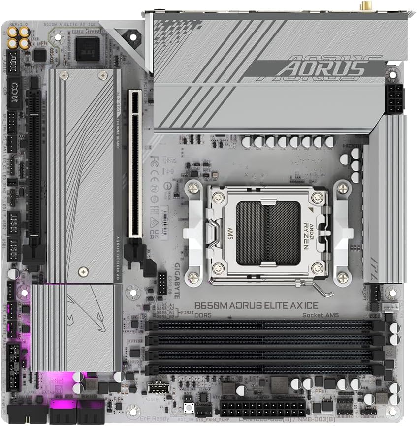 Aorus B650 AORUS Elite AX Ice (Sockel AM5/B650/DDR5/S-ATA 6Gb/s/Micro ATX)