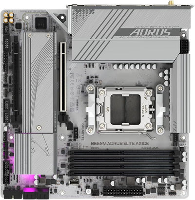 Aorus B650 AORUS Elite AX Ice (Sockel AM5/B650/DDR5/S-ATA 6Gb/s/Micro ATX)