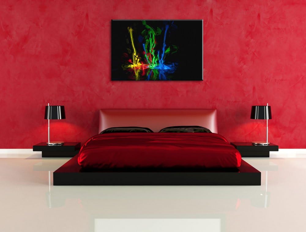 Pixxprint Farbspritzer als Leinwandbild/Grösse: 100x70 cm/Wandbild/Kunstdruck/fertig bespannt, 100x7