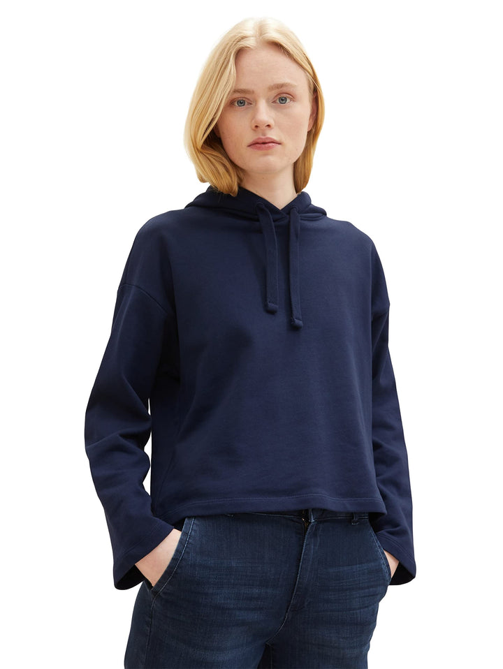 TOM TAILOR Denim Damen Basic Hoodie XS 10360 - Real Navy Blue, XS 10360 - Real Navy Blue