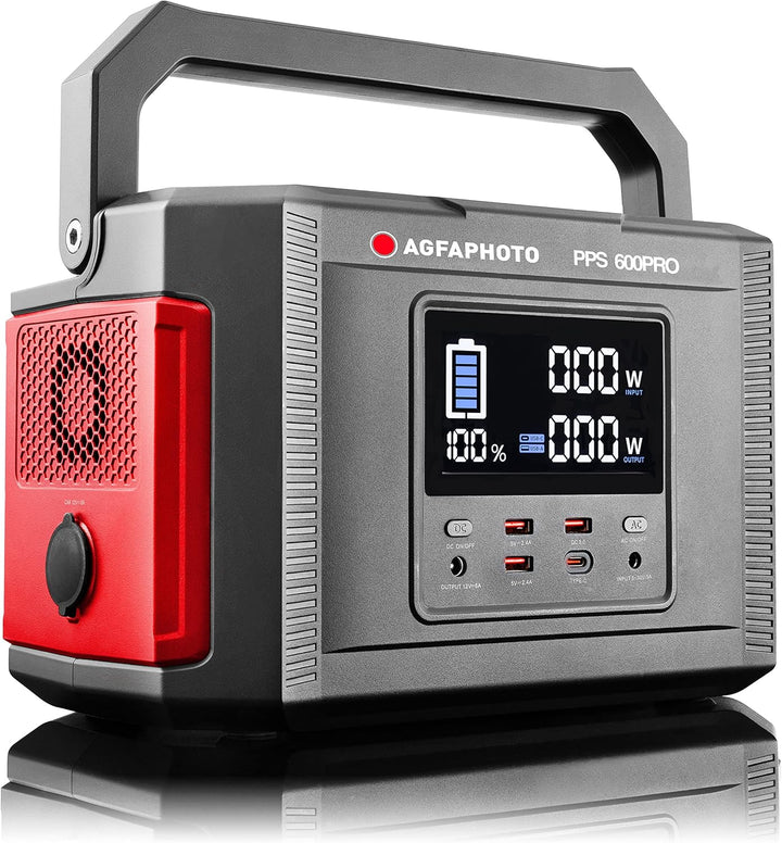 AgfaPhoto Powerstation PPS 600 Pro 644 Wh Power Bank Outdoor 650 Watt (1kW Spitze) Stromspeicher mit