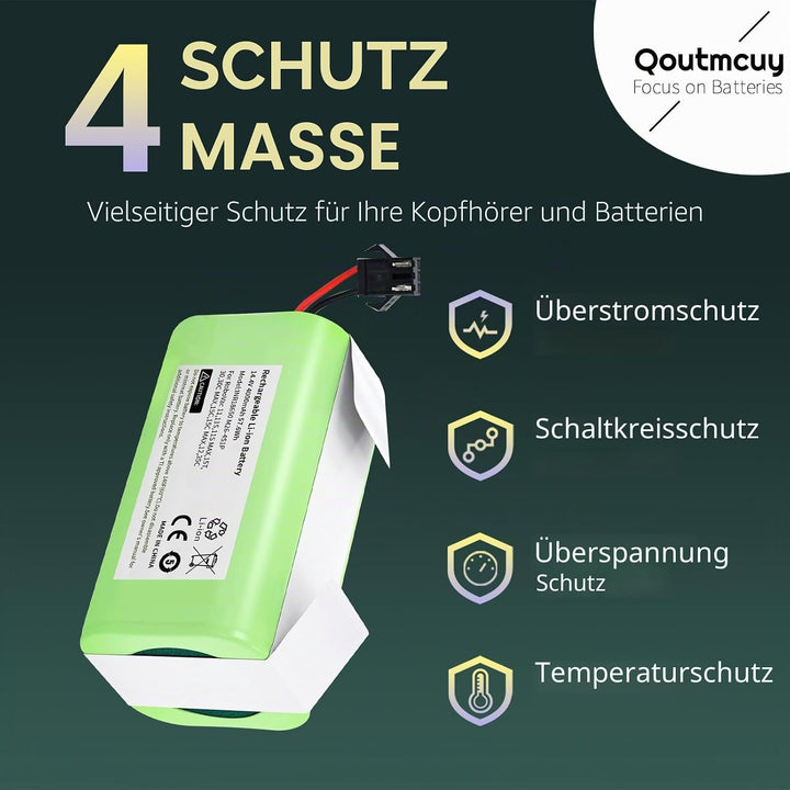 Tesvor X500 Akku, Aufgerüsteter 14.4V 4000mAh Super hohe Kapazität Li-Ion Akku für RoboVac, Tesvor X