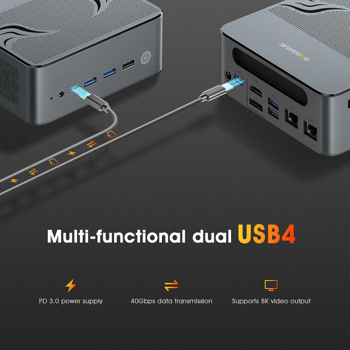 BOSGAME M2 Mini-Gaming-PC, AMD Ryzen 9 7940HS (bis zu 5,1 GHz), 32 GB DDR5, 1 TB PCIe4.0 SSD, Mini-C