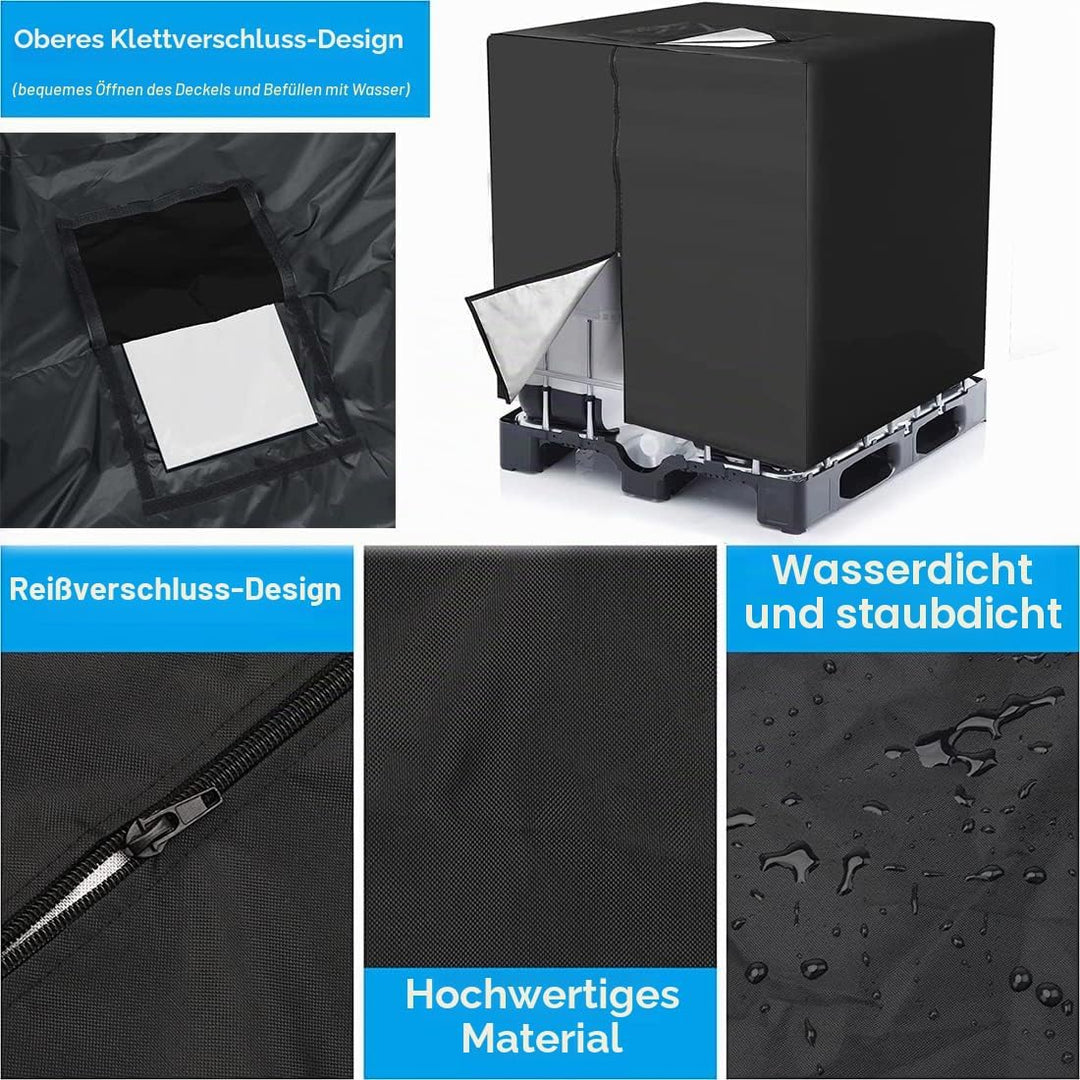Abdeckplanen für Tank 1000 l IBC, Abdeckung IBC Regenwassertank, Abdeckung Tank 1000 l, Schutzhülle,