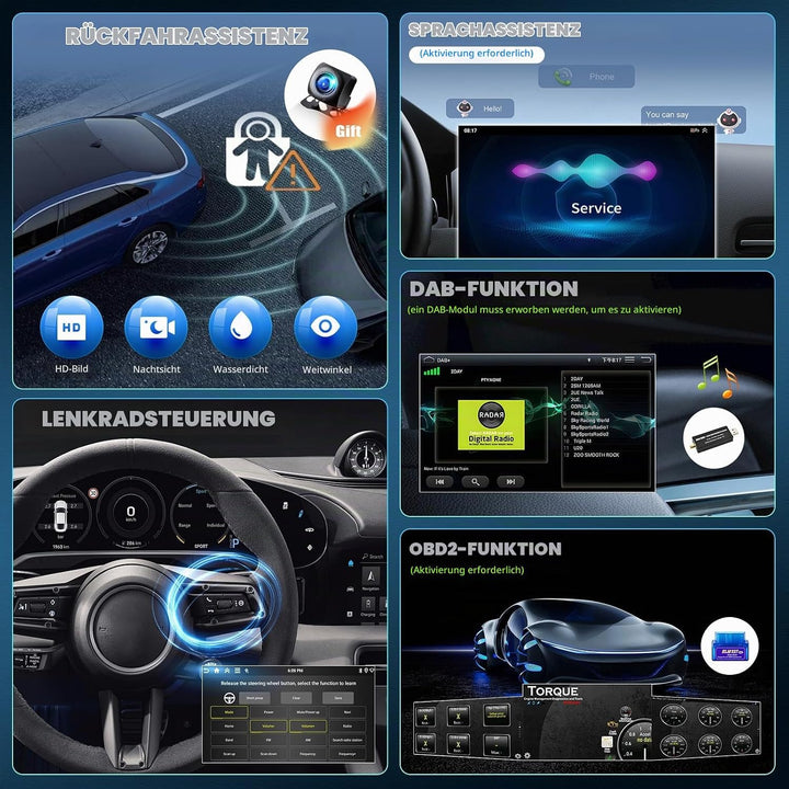 CAMECHO 4+64G Android 13 Autoradio für VW Polo 6R 6C 9N 2008-2016 mit Carplay Android Auto,Display A