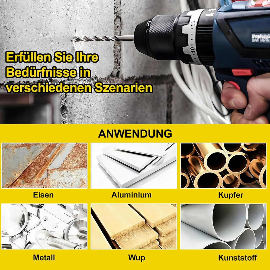 13 Stück Bohrer Set, Bohrer Gewindebohrer Set, 6mm HSS M3-M10 Gewindeschneider-Sets, Metallbohrer mi