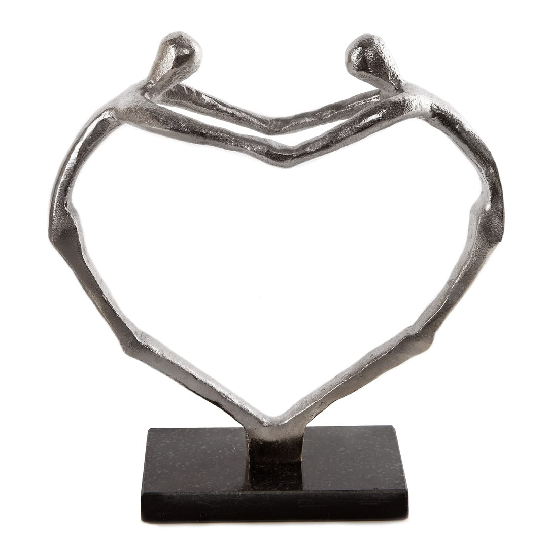 Logbuch-Verlag Paar Figur Mann und Frau aus Metall silberfarben schwarz Geschenk Liebe Hochzeit Jahr