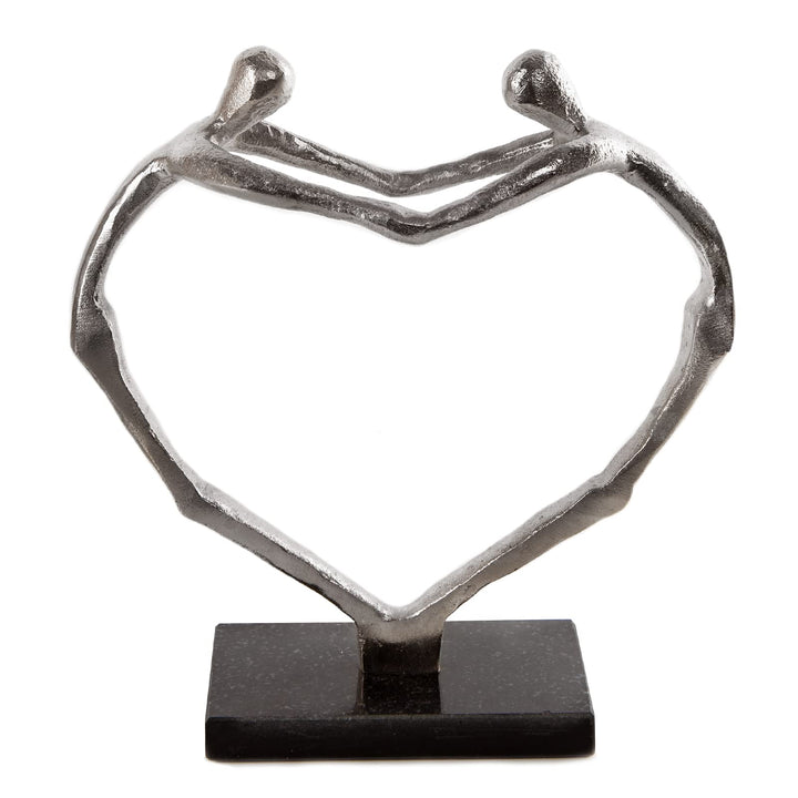 Logbuch-Verlag Paar Figur Mann und Frau aus Metall silberfarben schwarz Geschenk Liebe Hochzeit Jahr