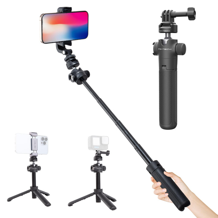 PGYTECH CapLock Verlängerungsstativ Mini Stativ für OSMO Action 5 Pro/4/3/2/Pocket 3/2, Selfie Stick
