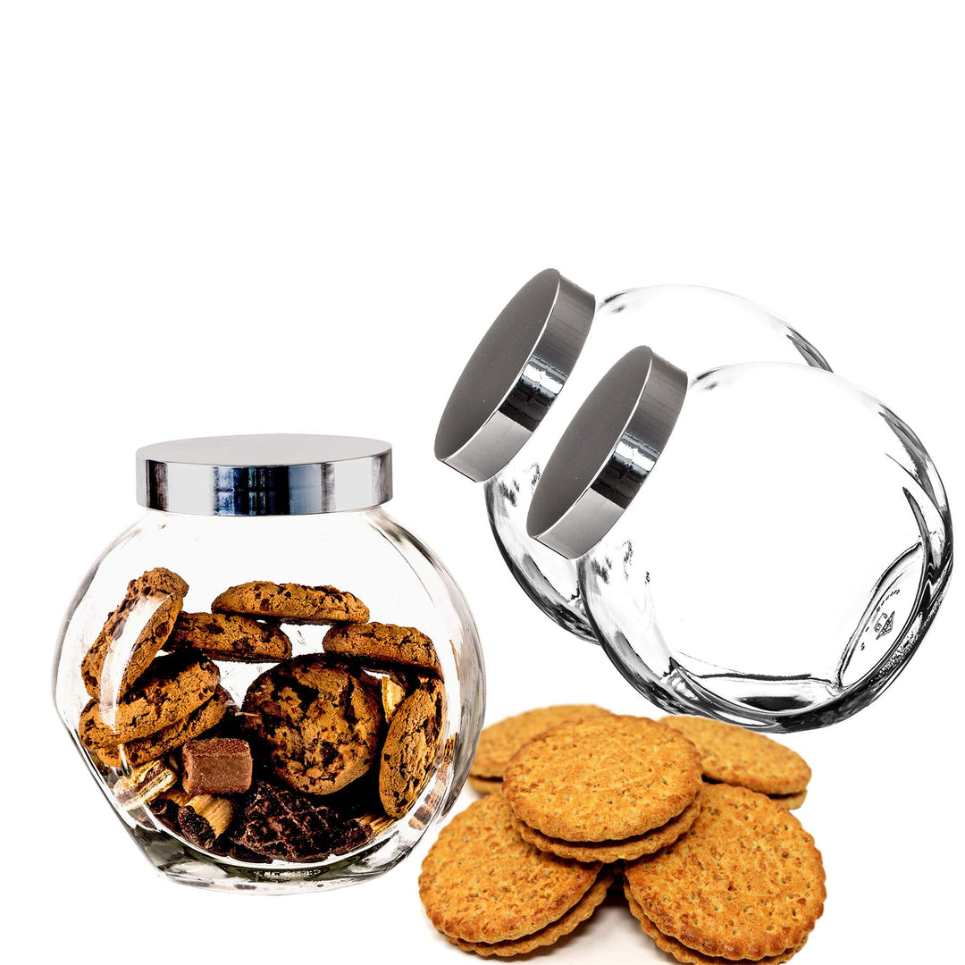 BigDean 2er Set 2 Liter Bonbonglas mit Schraubdeckel - Candy-Glas gross - Für Süssigkeiten, Kekse, M