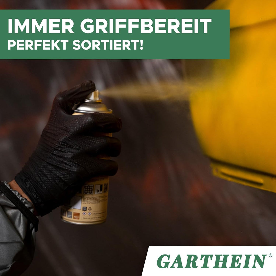 Spraydosenhalter für 5 Dosen - Metall Wandhalterung für Werkstatt - Schwarz Rostfrei - Spraydosenreg