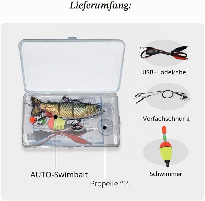 ods lure Robotic Schwimmköder USB wiederaufladbar Fischköder mit LED Licht Elektrischer Angelköder m